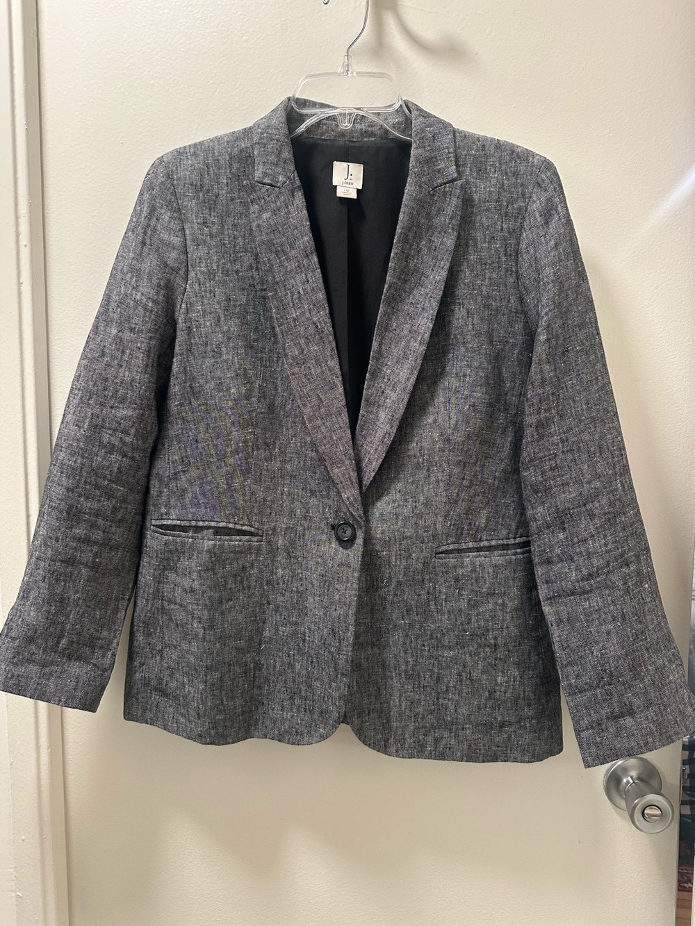 J. Crew Heathered Charcoal Single-Button Blazer